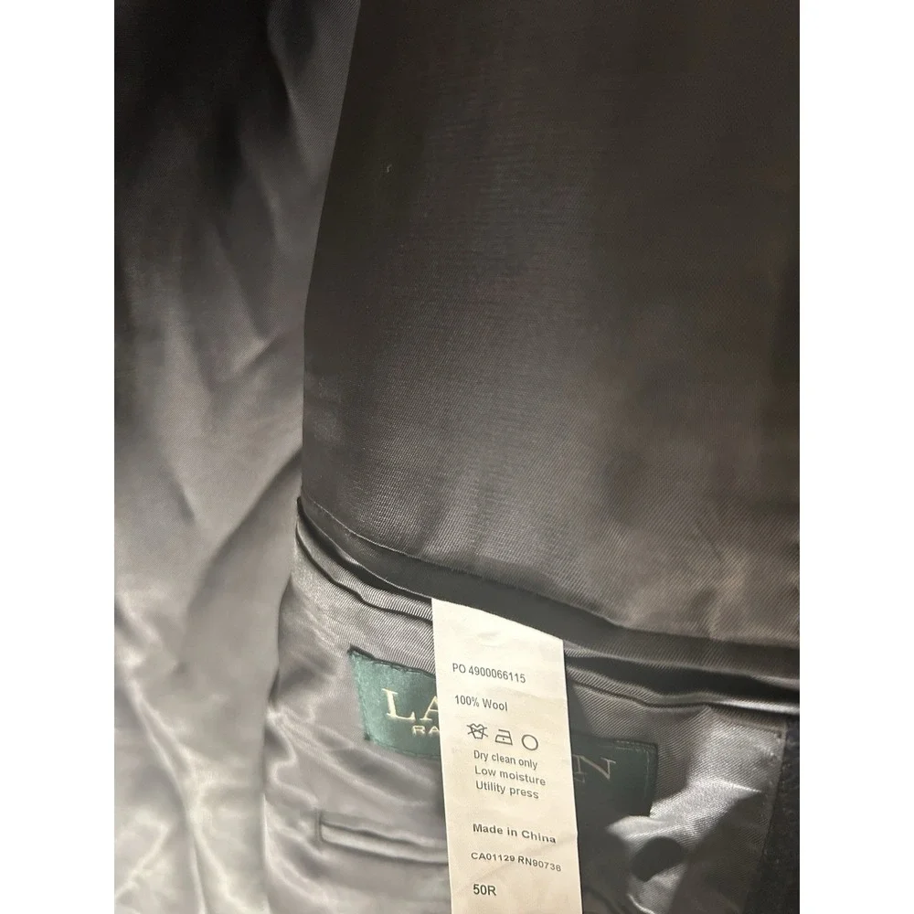Lauren Ralph‎ Lauren Mens 50R 100% Wool Sport Coat Blazer Gray Plaid